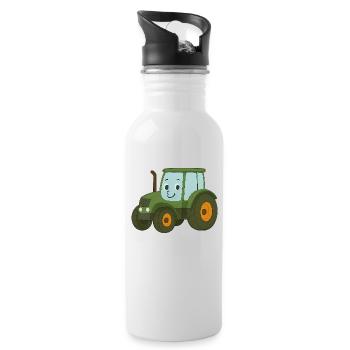Traktor - Trinkflasche mit integriertem Trinkhalm - Weiß - Rechts