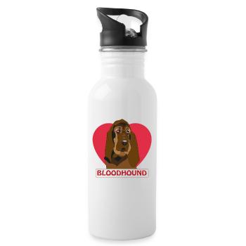 Bloodhound - Trinkflasche mit integriertem Trinkhalm - Weiß - Rechts