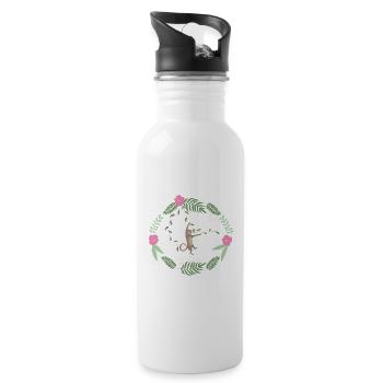 Mikey monkey - Water bottle with straw - white - Right