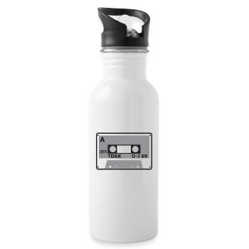 Cassette tape icon TDK in grey - Water bottle with straw - white - Right