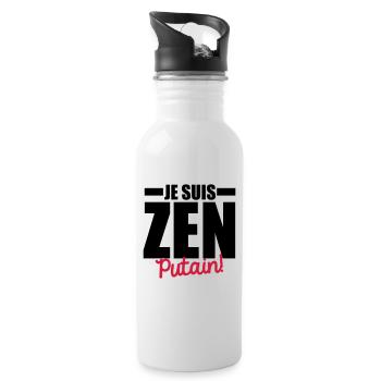 je suis zen putain - Gourde avec paille intégrée - blanc - Droite