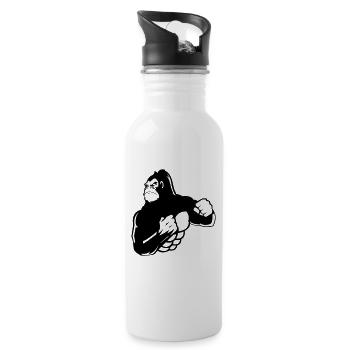gorilla - Trinkflasche mit integriertem Trinkhalm - Weiß - Rechts