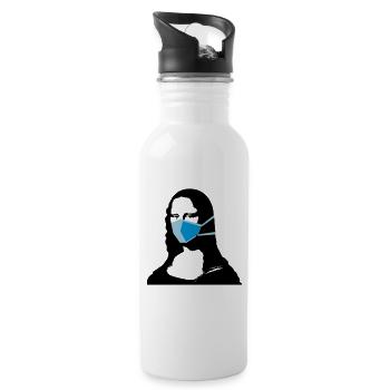 Eingeschränkte Mona Lisa 1 - Trinkflasche mit integriertem Trinkhalm - Weiß - Rechts