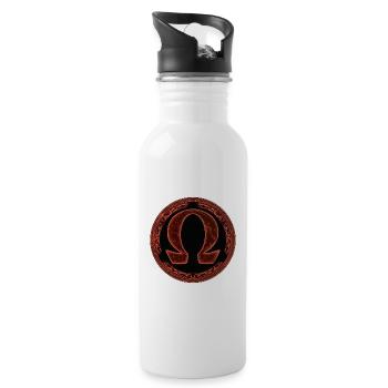 Omega symbol - Water bottle with straw - white - Right