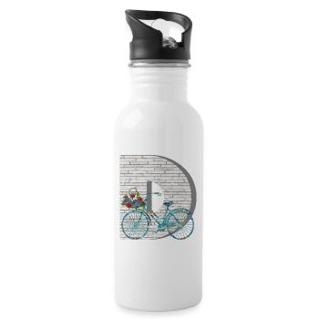 fahrrad e 100 d - Trinkflasche mit integriertem Trinkhalm - Weiß - Rechts