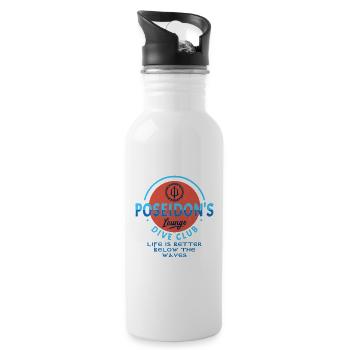 Poseidon - Trinkflasche mit integriertem Trinkhalm - Weiß - Rechts
