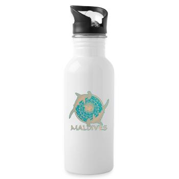 Maldives Hammerhead Sharks - Water bottle with straw - white - Right