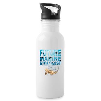 Requin léopard Requin de récif à pointe blanche - Gourde avec paille intégrée - blanc - Droite
