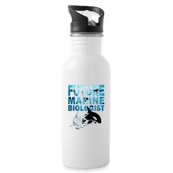 Hammerhai Orca Killerwal Future Marine Biologist - Trinkflasche mit integriertem Trinkhalm - Weiß - Rechts
