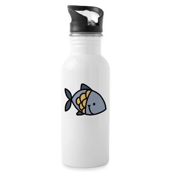 poisson - Gourde avec paille intégrée - blanc - Droite