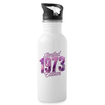 1973 Naissance femme d’anniversaire - Gourde avec paille intégrée - blanc - Droite