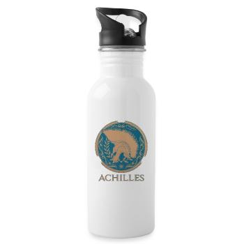 Achilles Griechischer Krieger - Trinkflasche mit integriertem Trinkhalm - Weiß - Rechts