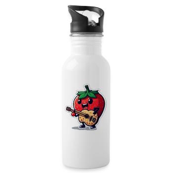 Rockin Out - Water bottle with straw - white - Right
