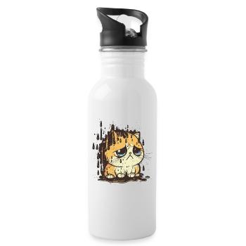 Rainy Day Blues - Water bottle with straw - white - Right