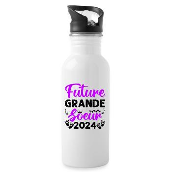 Future grande soeur 2024 bientôt grande soeur - Gourde avec paille intégrée - blanc - Droite