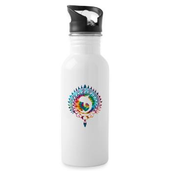 Whale Shark Tie Dye - Water bottle with straw - white - Right
