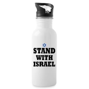 Stand with israel - Water bottle with straw - white - Right