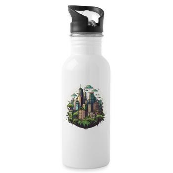 The Urban Observer - Water bottle with straw - white - Right