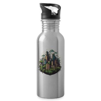 The Urban Observer - Water bottle with straw - silver - Right