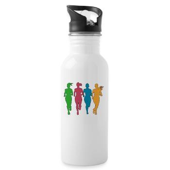 Joggers in action - Water bottle with straw - white - Right