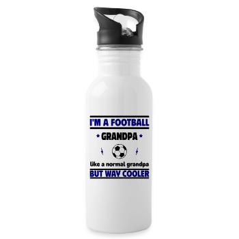 Je suis un grand-père footballeur - Gourde avec paille intégrée - blanc - Droite