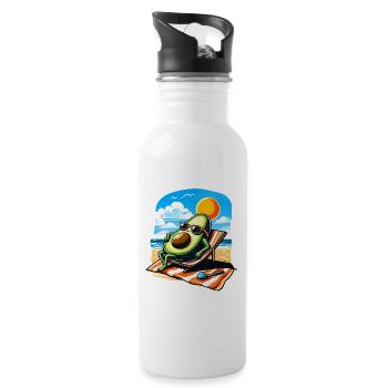 Zu reif, um sich zu bewegen - Trinkflasche mit integriertem Trinkhalm - Weiß - Rechts
