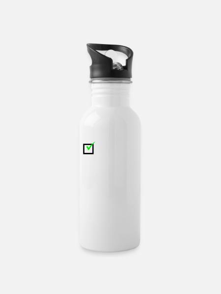 haken - Trinkflasche mit integriertem Trinkhalm - Weiß