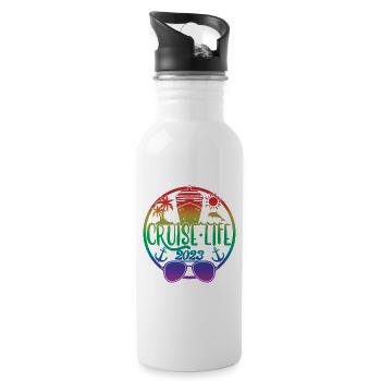 Cruise Life 2023 Cruising Summer Holiday Vacation - Water bottle with straw - white - Right