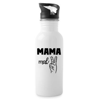 Mama Mal Zwei - Trinkflasche mit integriertem Trinkhalm - Weiß - Rechts