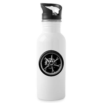 Motorcycle rim - Water bottle with straw - white - Right