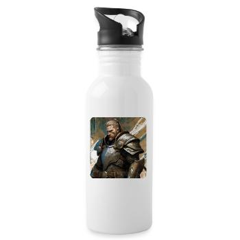 Proud Knight - Water bottle with straw - white - Right