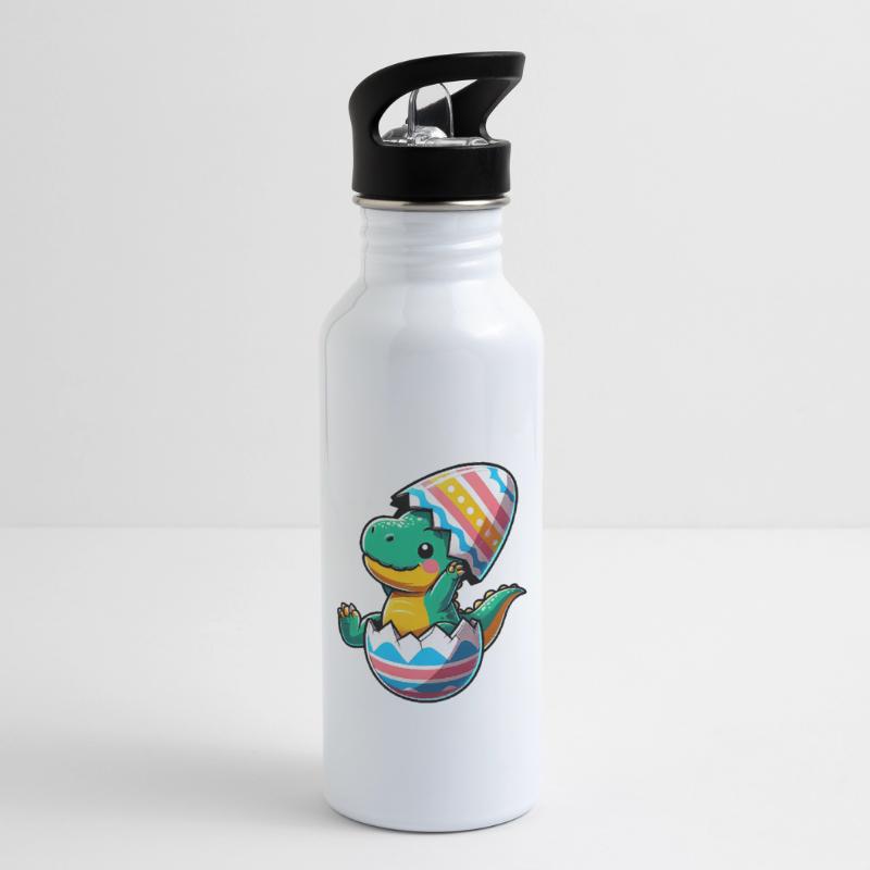 T-Rex Dino as Easter Egg, Clumsy Eggshells Water bottle with straw
