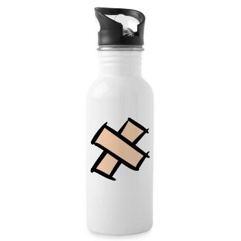 Pflasterkreuz. Pavement Cross. Wound plasters. - Water bottle with straw - white - Right