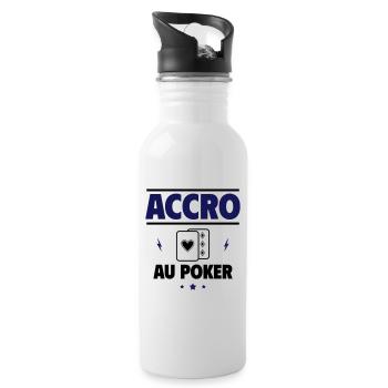 Accro au poker - Gourde avec paille intégrée - blanc - Droite