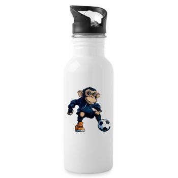 Football Chimpanzé - Gourde avec paille intégrée - blanc - Droite