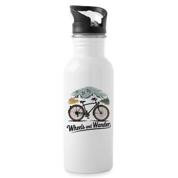 Wheels & Wander – Mountain Adventure - Water bottle with straw - white - Right