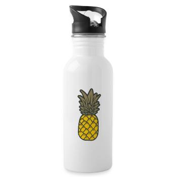 Ananas - Trinkflasche mit integriertem Trinkhalm - Weiß - Rechts