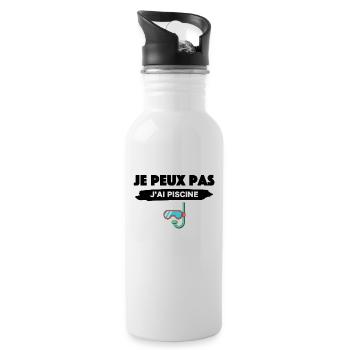 Je peux pas j ai Piscine - Gourde avec paille intégrée - blanc - Droite