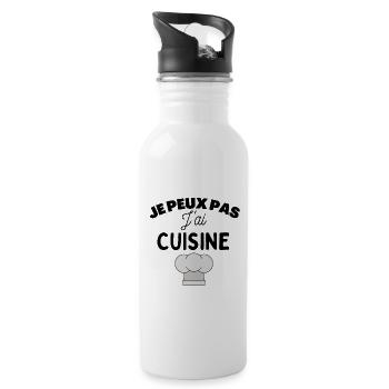 je peux pas j'ai cuisine recettes alimentation - Gourde avec paille intégrée - blanc - Droite