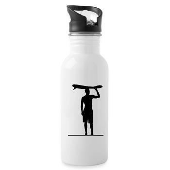 surfer - Water bottle with straw - white - Right