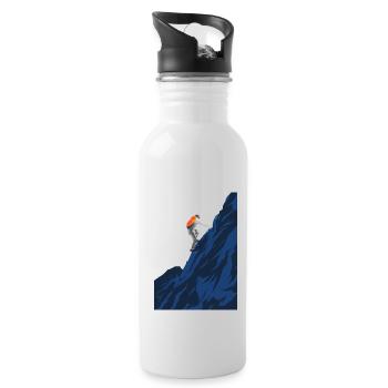 Mountaineer on the mountain - Water bottle with straw - white - Right