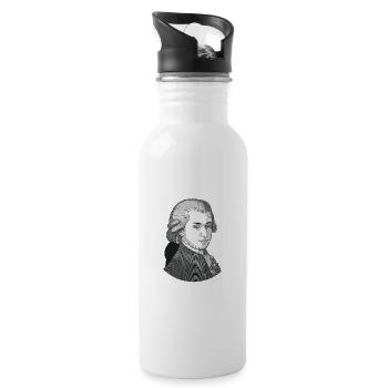 Wolfgang Amadeus Mozart - Trinkflasche mit integriertem Trinkhalm - Weiß - Rechts