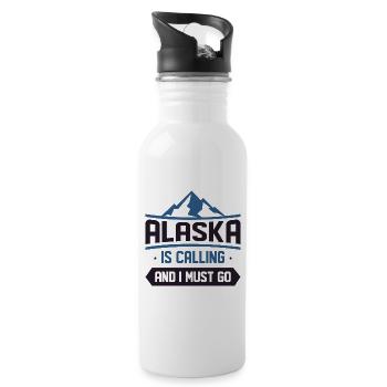 L’Alaska appelle et je dois y aller - Gourde avec paille intégrée - blanc - Droite