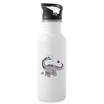 Ace Pride Dinosaur Espace asexué - Gourde avec paille intégrée - blanc - Droite
