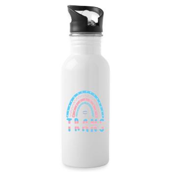 Transgender Boho Rainbow Trans - Water bottle with straw - white - Right