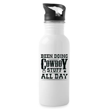 Been Doing Cowboy Stuff All Day - Water bottle with straw - white - Right