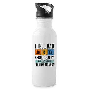I Tell Dad Jokes Periodically - Water bottle with straw - white - Right