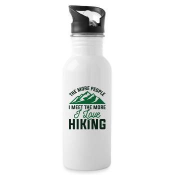 I Love Hiking - Water bottle with straw - white - Right