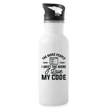 J’aime mon code - Gourde avec paille intégrée - blanc - Droite