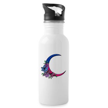 Bisexueller Mond LGBT Bisexual Pride - Trinkflasche mit integriertem Trinkhalm - Weiß - Rechts